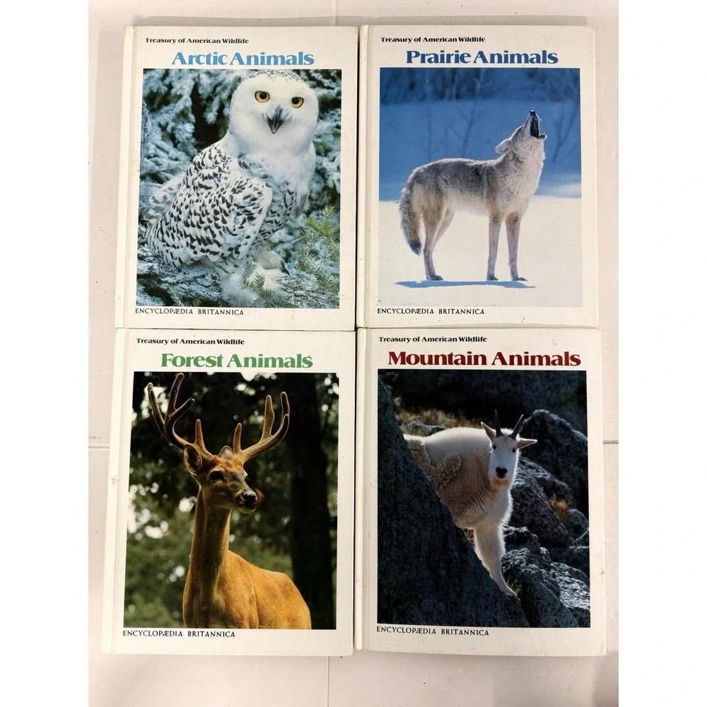 Vintage 1979 Treasury of American Wildlife - Encyclopaedia Britannica - Set of 4